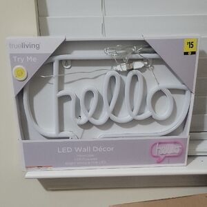 Trueliving LED Wall Art - White and Pink 'Hello' Sign